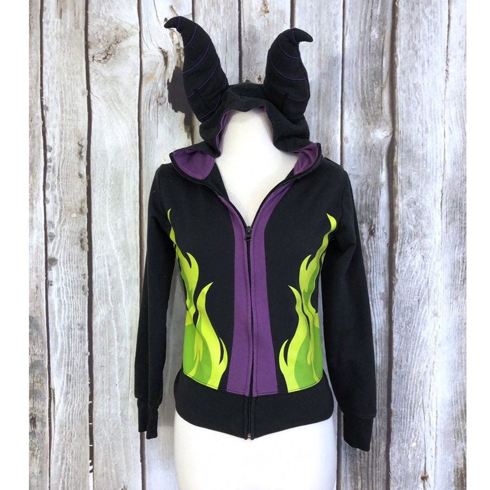 Disney Parks Maleficent Hoodie with plush horns L